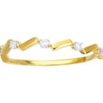 Bague solitaire diamants tirets