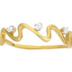 Bague solitaire diamants vagues