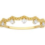 Bague solitaire diamant perlée