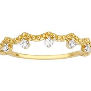 Bague solitaire diamant perlée