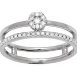 Bague de fiançailles or blanc et diamants