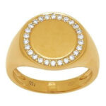 Chevalière diamants ronde