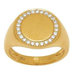 Chevalière diamants ronde