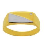 Chevalière diamants rectangle