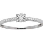 Bague solitaire diamant or blanc