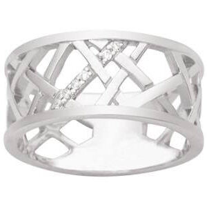 Bague argent oxydes de zirconiums géométrique
