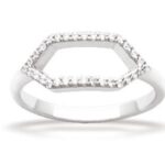 Bague argent oxydes de zirconiums forme pointe