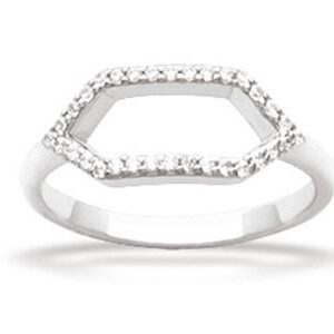 Bague argent oxydes de zirconiums forme pointe