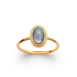 Bague pierre naturelle fine labradorite