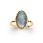 Bague pierre naturelle labradorite ovale