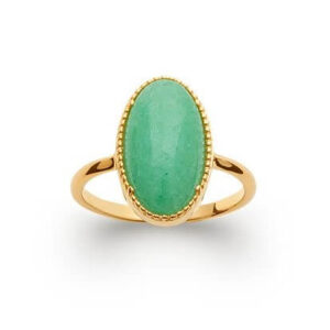 Bague pierre naturelle aventurine ovale