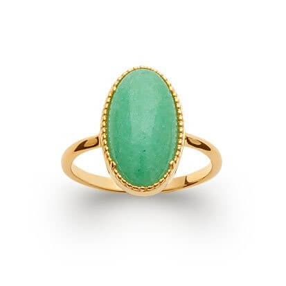 Bague pierre naturelle aventurine ovale