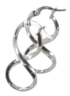 Boucles d'oreilles créoles or blanc 18 carats en huit