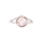 Bague quartz rose fine  argent
