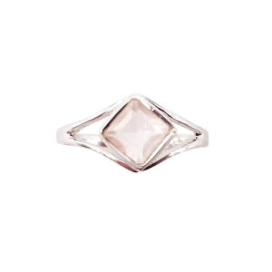 Bague quartz rose fine  argent
