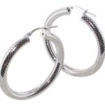 Créoles argent rhodié piquetée