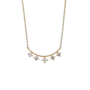 collier en argent losanges oxydes de zirconiums