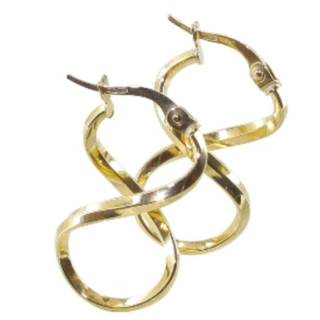 Créole or jaune 18 carats lisse forme huit