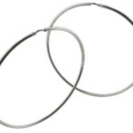 Créoles argent 70mm rhodié lisse