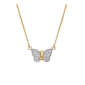 Collier plaqué or femme papillon