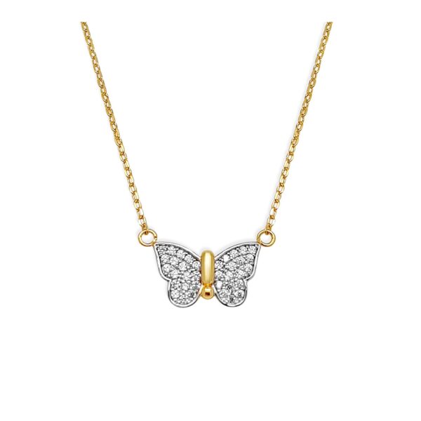 Collier plaqué or femme papillon