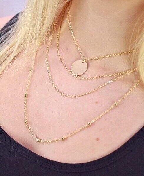 Collier fantaisie femme multicouches