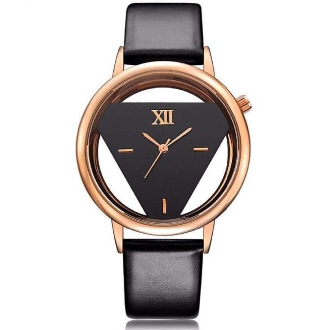 Montre femme noir et or