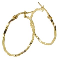 Créole Or ovales torsadées larges 2mm 20X30 mm