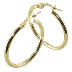 Créole or jaune 18 carats creole lisses rondes 2mm diam 20