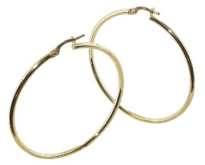 Créole or jaune 18 carats creole lisses rondes 2mm diam 25