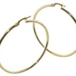 Créoles or jaune 18 carats lisses rondes 2mm diam 40