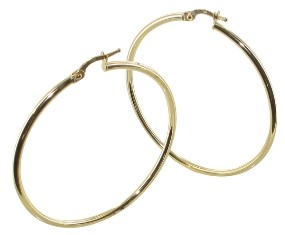 Créoles or jaune 18 carats lisses rondes 2mm diam 40