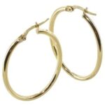 Créoles or jaune 18 carats ovales 2mm 20*30mm