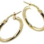 Créole or jaune 18 carats lisses ronde 2.5mm diam 15