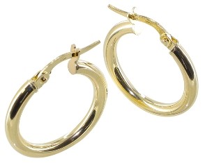 Créole or jaune 18 carats lisses ronde 2.5mm diam 15