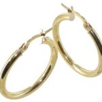 Créole or jaune 18 carats lisses rondes 2.5mm diam 20