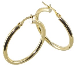 Créole or jaune 18 carats lisses rondes 2.5mm diam 25