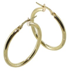 Créole or lisses ovales 2.5mm 20x30diam