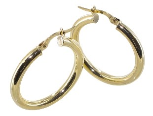 Créole or lisses rondes 3mm diam20