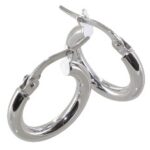 Créoles or blanc lisses rondes 2.5mm diam 10