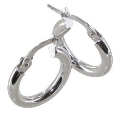 Créoles or blanc lisses rondes 2.5mm diam 10